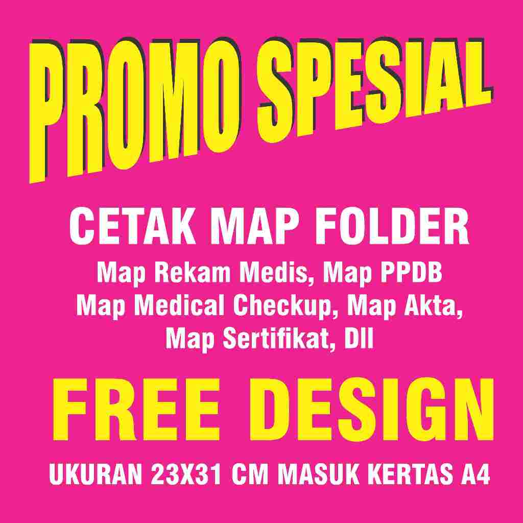 

Cetak Map Free Design custom design ukuran 31x23 muat kertas A4 bisa untuk map ppdb map rekam medis map medical checkup dll