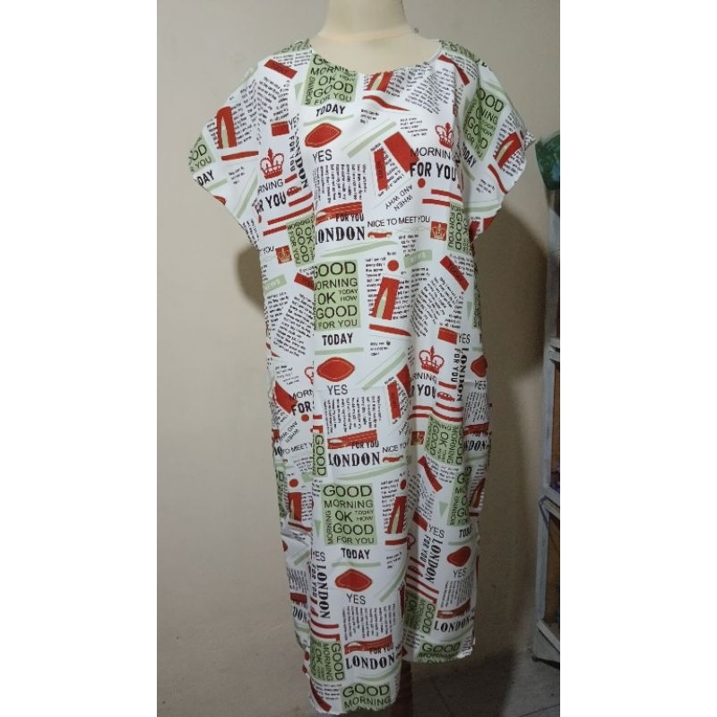 Daster Kekinian Panjang Selutut Lengan Pendek