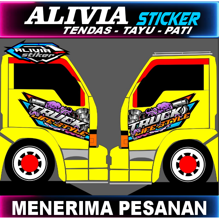Stiker Pintu Samping truk Ragasa-Stiker Truk Life Stayl-Stiker Bebas Request