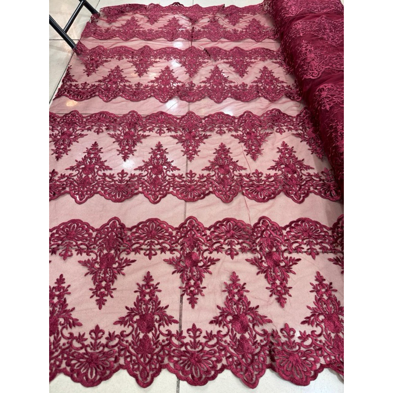 PROMO MURAH  Kain Tulle Renda Premium | Brukat Renda | Kebaya Renda bordir | Kombinasi Kain | Kain M