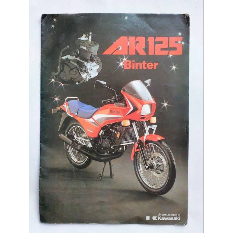 Poster brosur katalog booklet jadul lawas Kawasaki Binter AR125 AR 125 6speed 2tak 2T CBU 1984-1985