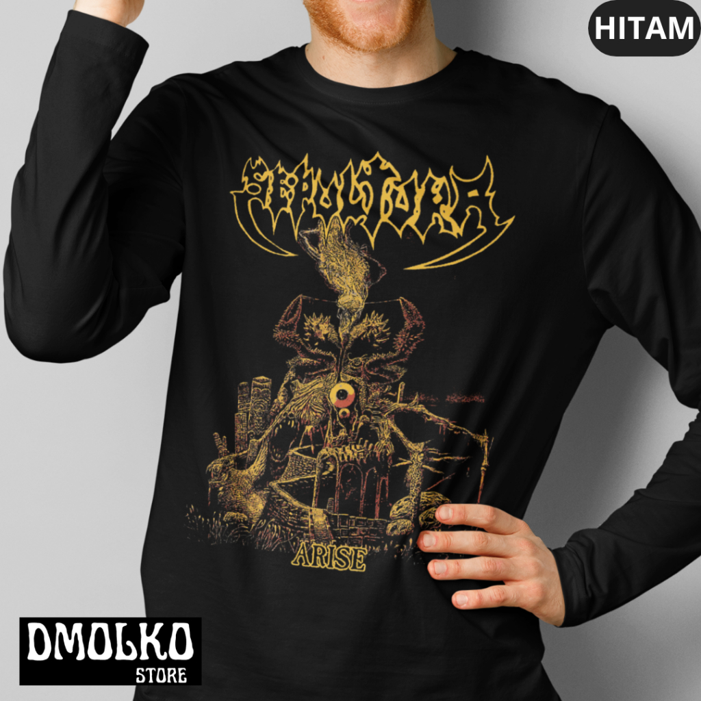 Kaos Tangan Panjang Pria Band Sepultura 1 | Long Sleeve | Kaos Lengan Panjang | Anak | Bigsize | Jum