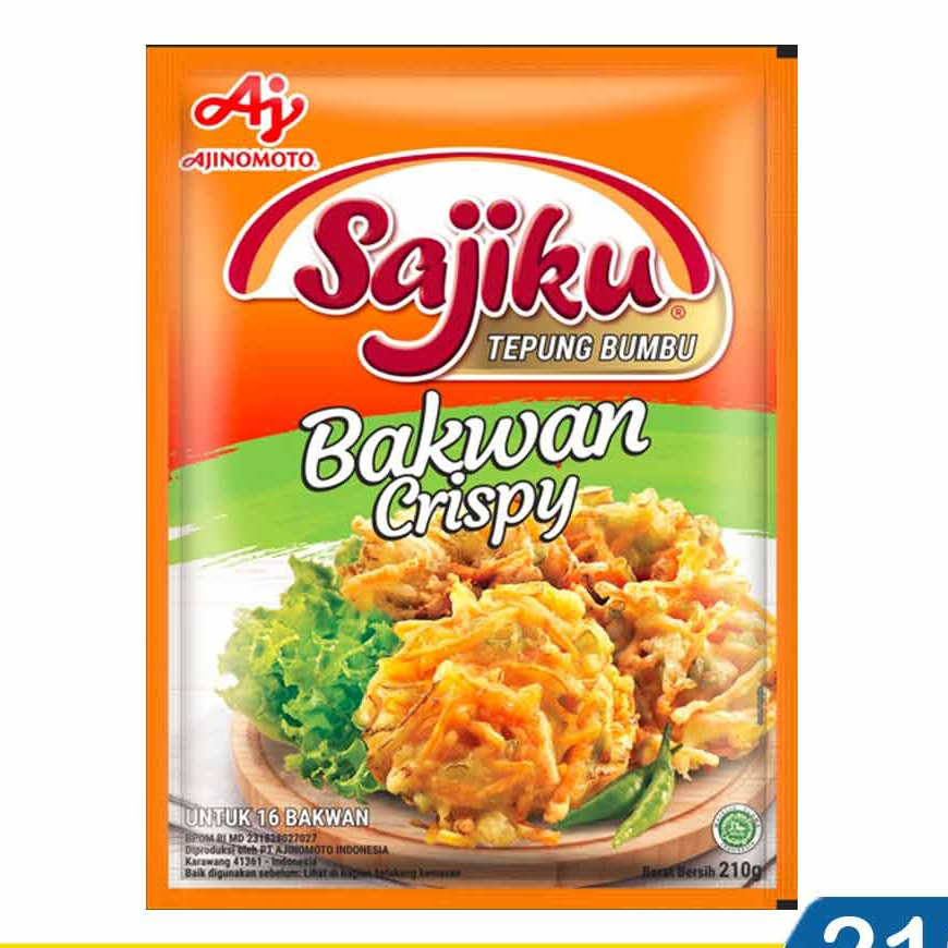 

Sajiku Tepung Bumbu Bakwan Crispy 90gr (2pcs)