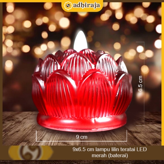Lampu lilin teratai LED merah (Batrai)