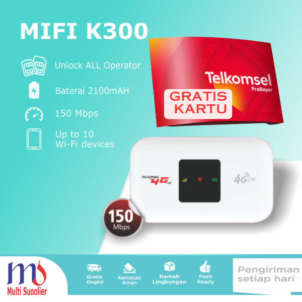 Rodson Modem K300 Mifi Wifi 4G LTE - Unlock All Operator Free Kartu Perdana by.U
