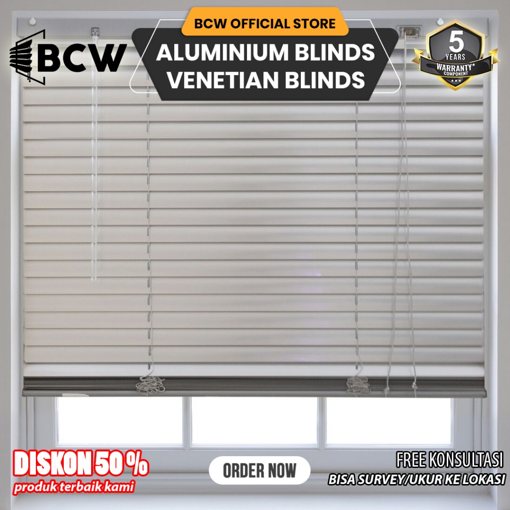 Cuci Gudang Bcw - Alumunium Venetian Blinds - Custom Ukuran - Venetian Blind - Horizontal Blind /