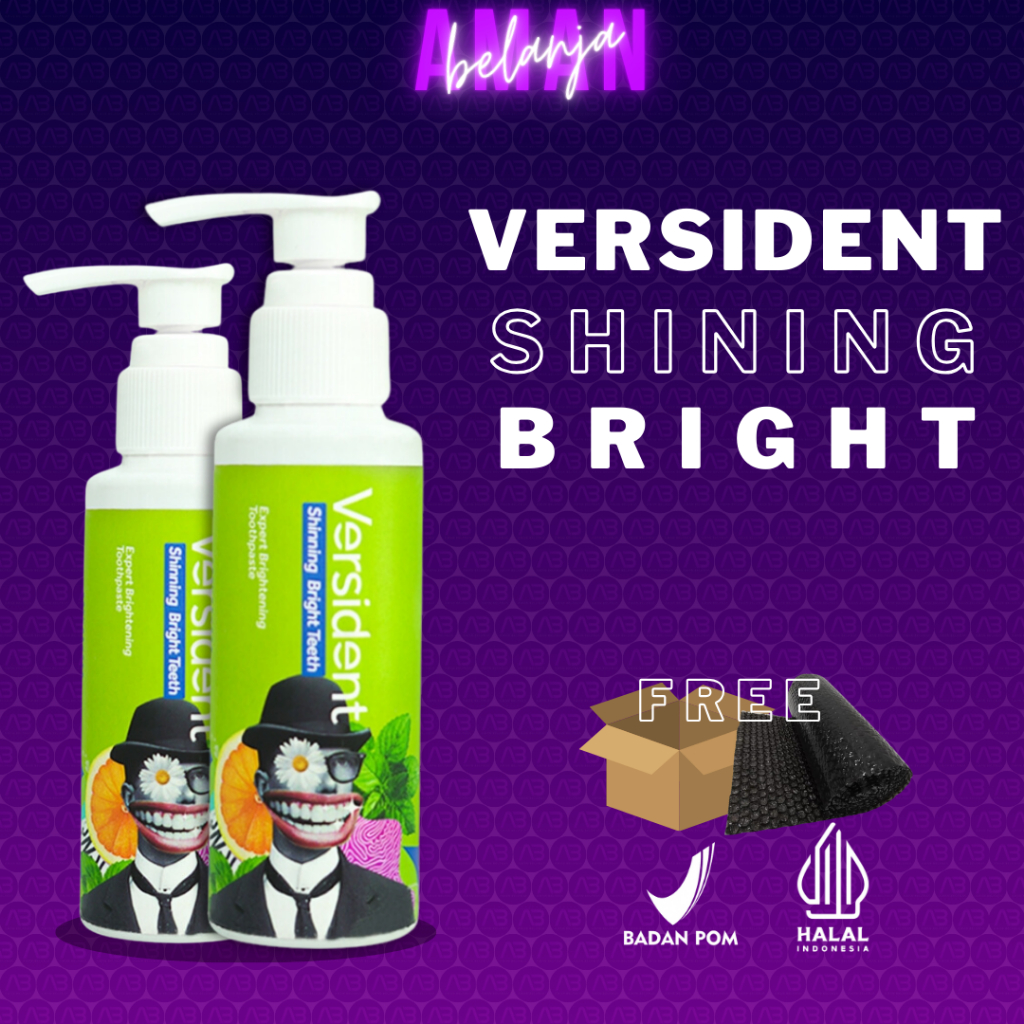 VERSIDENT SHINING BRIGHT TEETH - Pasta Pemutih Gigi & Pencegah Karang Gigi