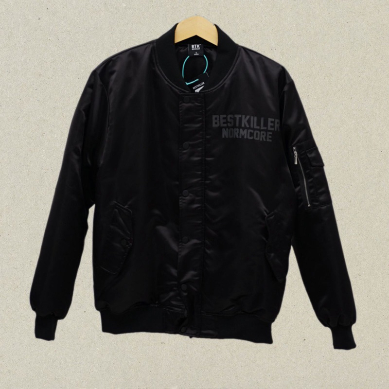 BTK Bestkiller Normcore Varsity Jacket in Black
