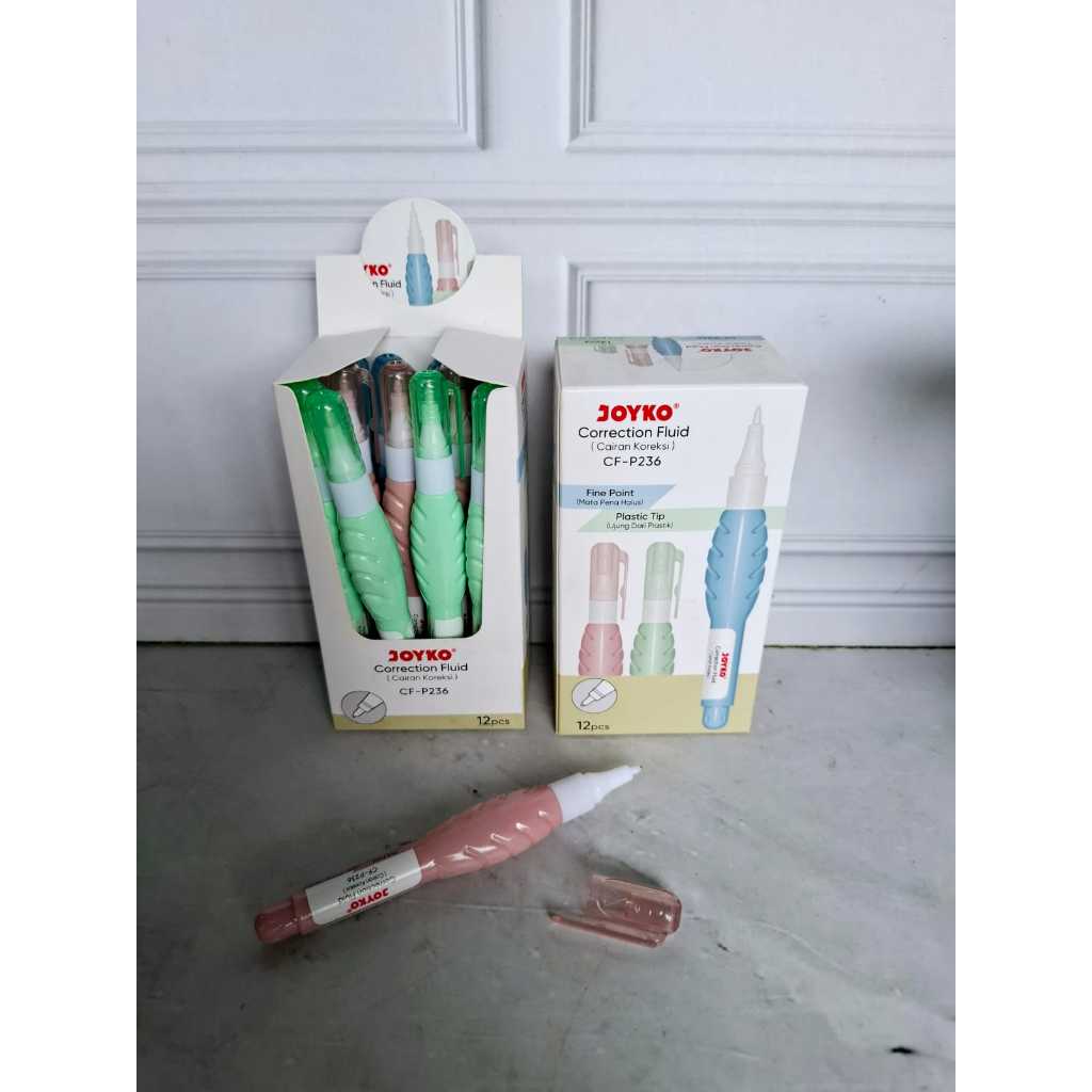 

D3W! ISI 12 PCS Tip Ex Cair Joyko Pastel CF-P236 / Correction Fluid Cair Tipex 236 atk