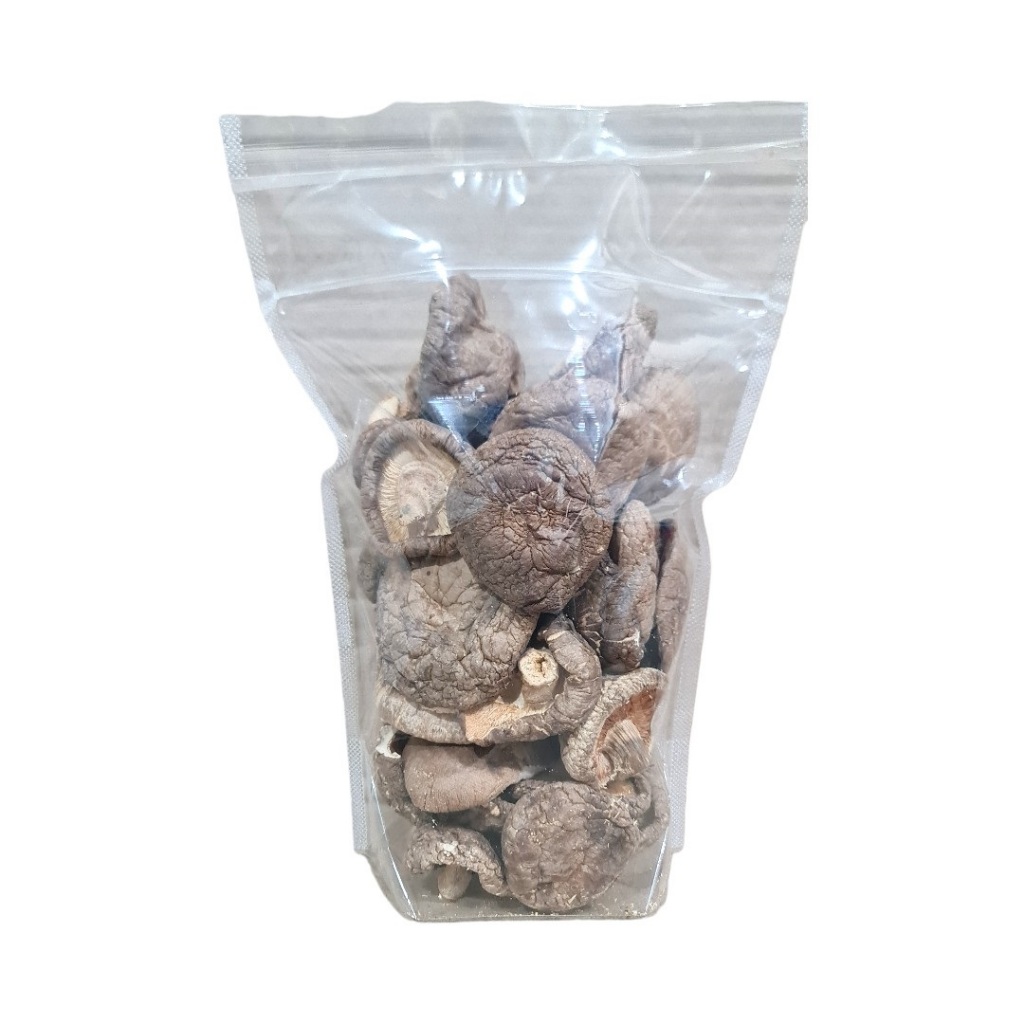 

Jamur Kepala Shitake Sitake Hioko Kering SU Brand 100 Gram / Dried Shitake Mushroom