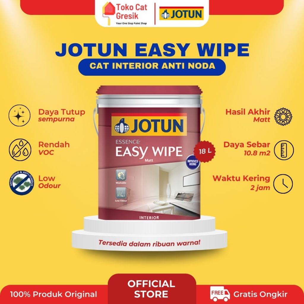 CAT TEMBOK INTERIOR JOTUN ESSENSE EASY WIPE 18L