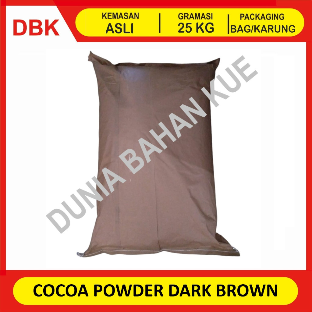 

(KHUSUS GOSEND/INSTANT) COCOA POWDER ALKALIZED COKLAT BUBUK DARK BROWN - 1 BAG 25 KG