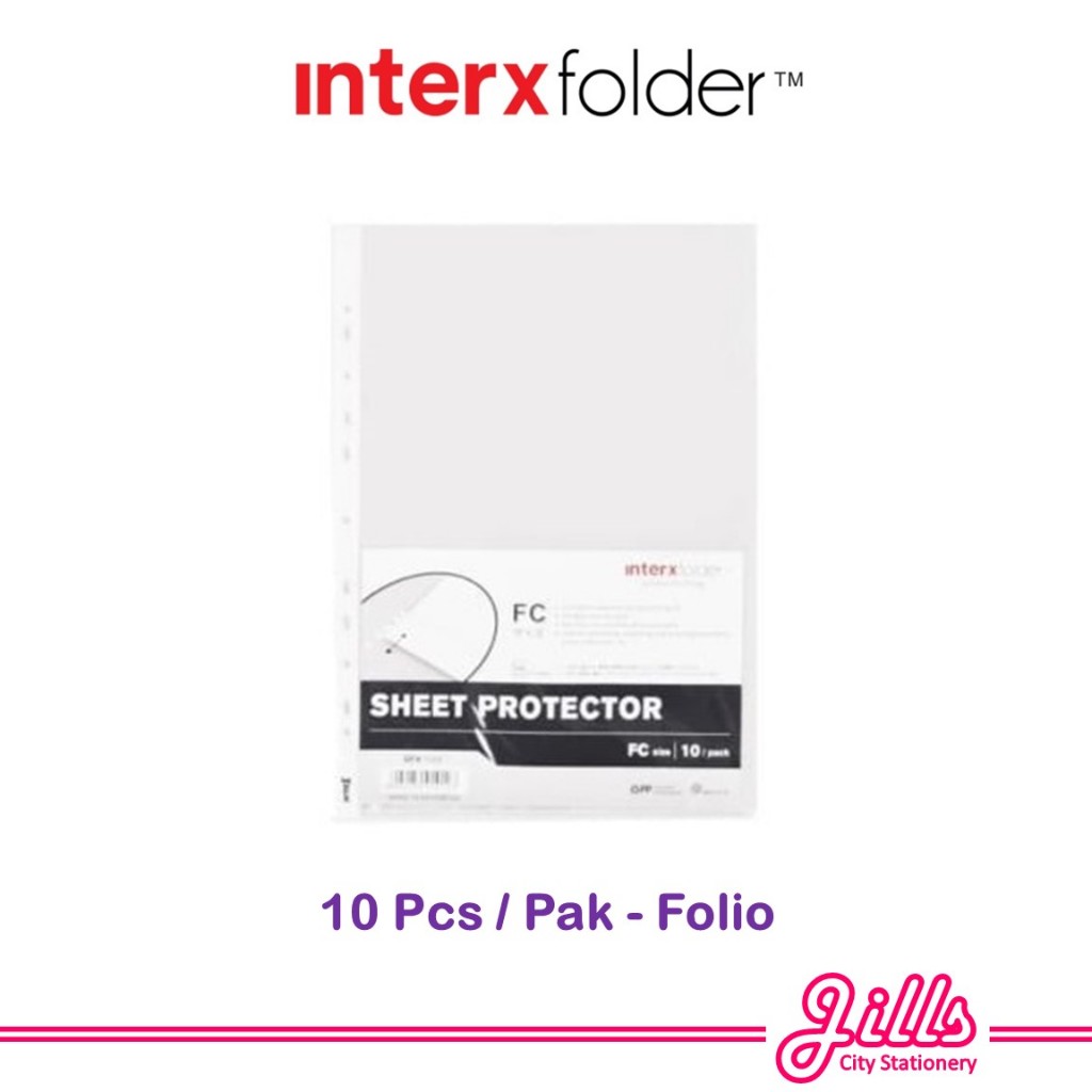 

Interxfolder PP Pocket F4 (Folio) / Sheet Protector FC (1 Pak isi 10 Pcs)