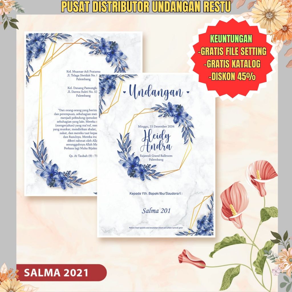 Blangko Undangan Salma 201 | Blangko Undangan Murah | Blangko Undangan| Blangko Kosong| Harga Pabrik
