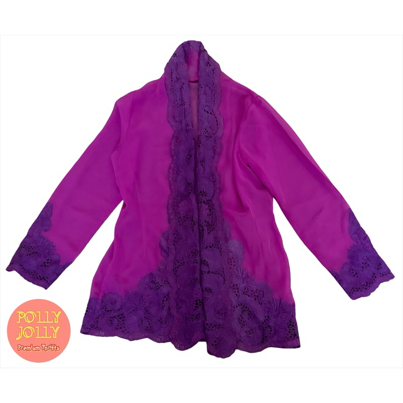 Kebaya Kartini Bordir Wisuda Warna Ungu (Preloved)