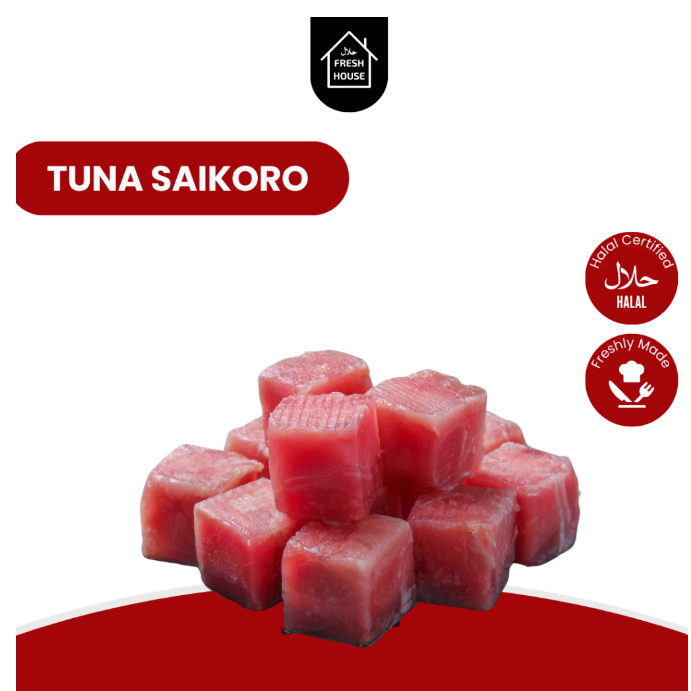 

Ikan Tuna Saikoro Steak 250Gr / Ikan Tuna Potong Dadu