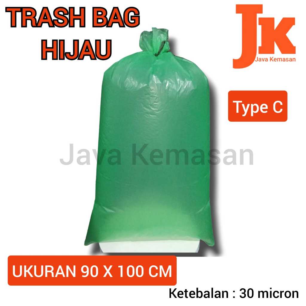 PLASTIK SAMPAH HIJAU C KANTONG KRESEK TRASH BAG SAMPAH WARNA HIJAU 90X100 CM BESAR JUMBO TEBAL KUAT