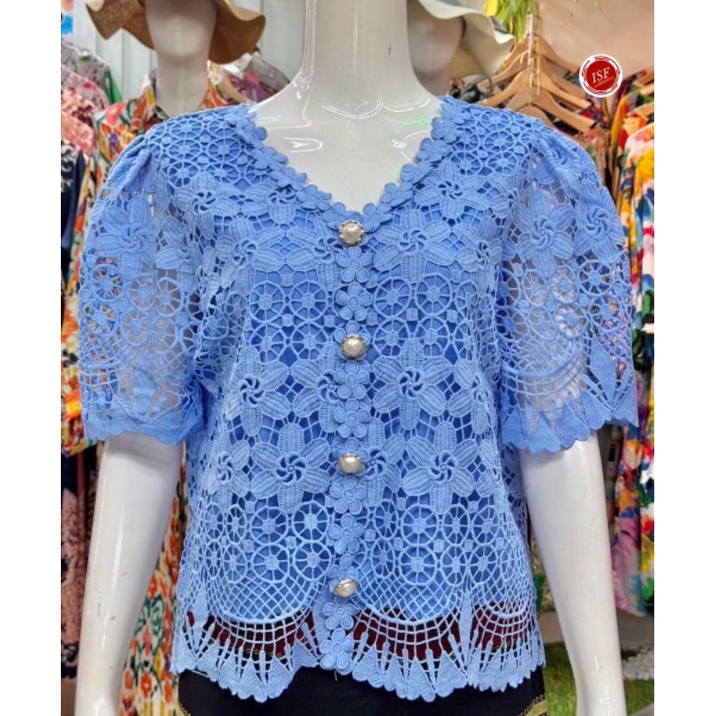 Atasan Brokat Blus Bangkok Viral Crop Bangkok