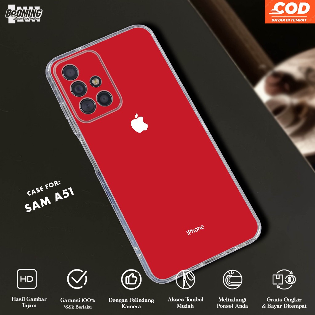 Case Samsung A51 Casing Samsung A51 Motif APPL - Clear Case - Softcase Bening Tebal - Casing Hp Prem