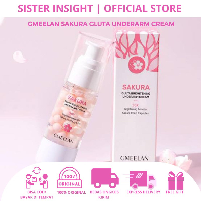 GMEELAN Cream Pemutih Ketiak Sakura 30gr | GMEELAN Skincare