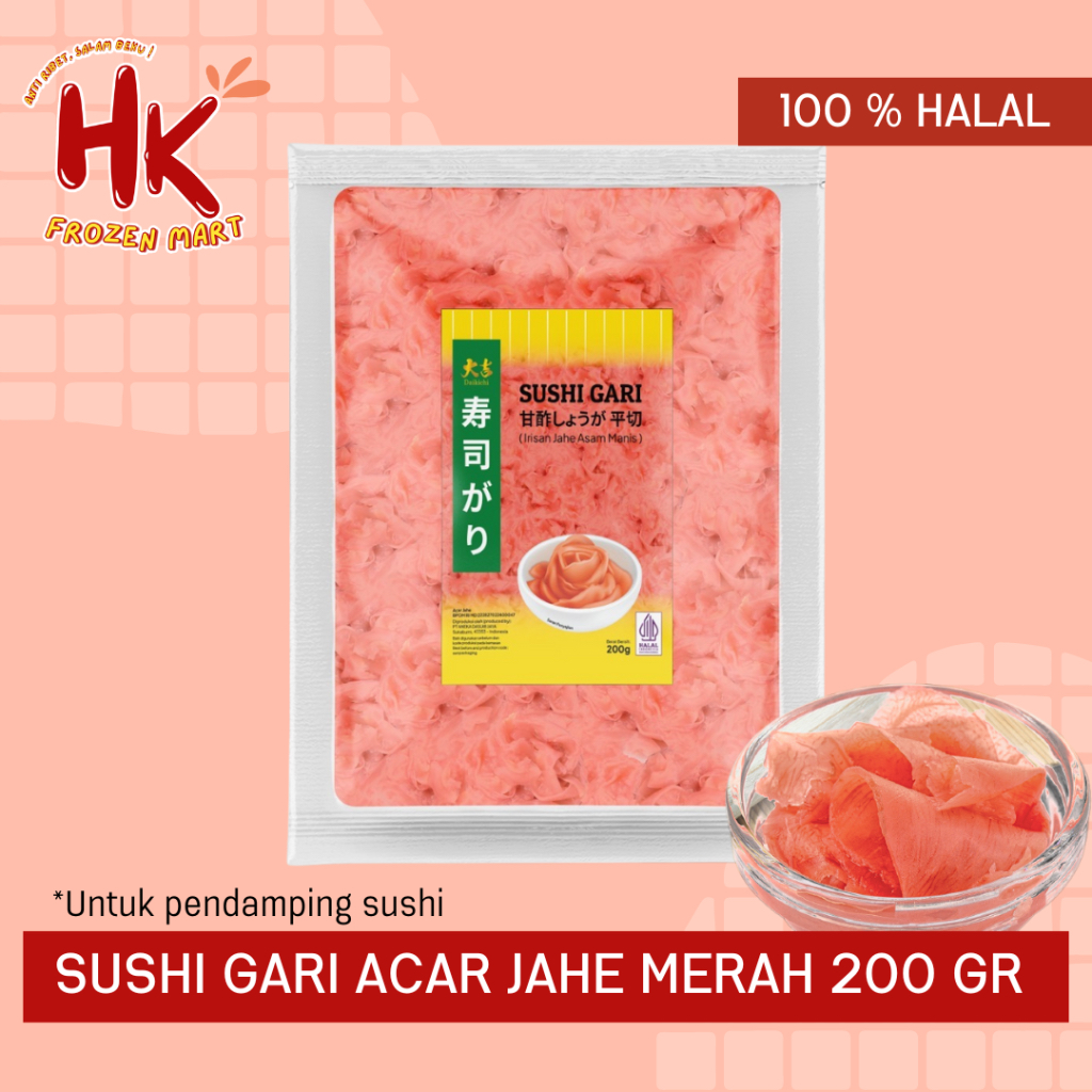 

Sushi Gari Acar Jahe Merah 200gr | untuk makan sushi siap makan praktis HK Frozen Mart