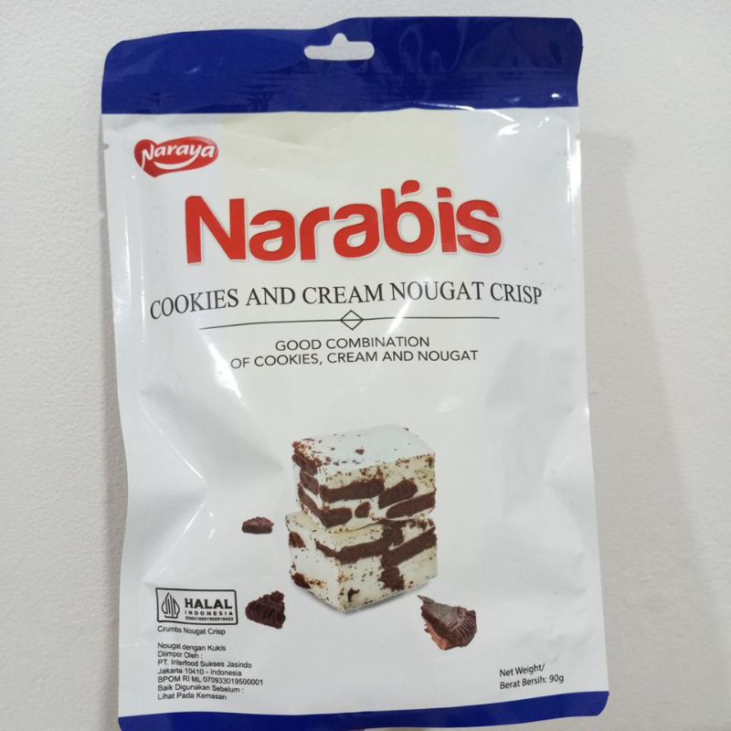 

narabis Naraya Snack cookies and cream nougat crispy murah