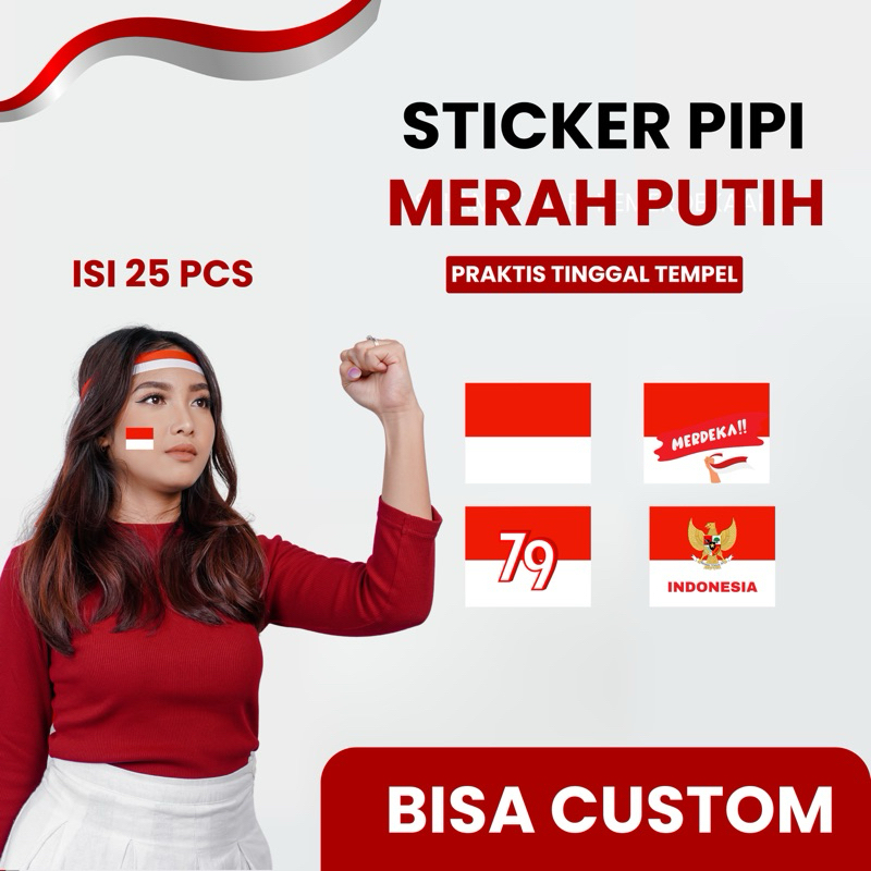 

25 PCS STICKER PIPI DEWASA DAN ANAK-Anak MERAH PUTIH