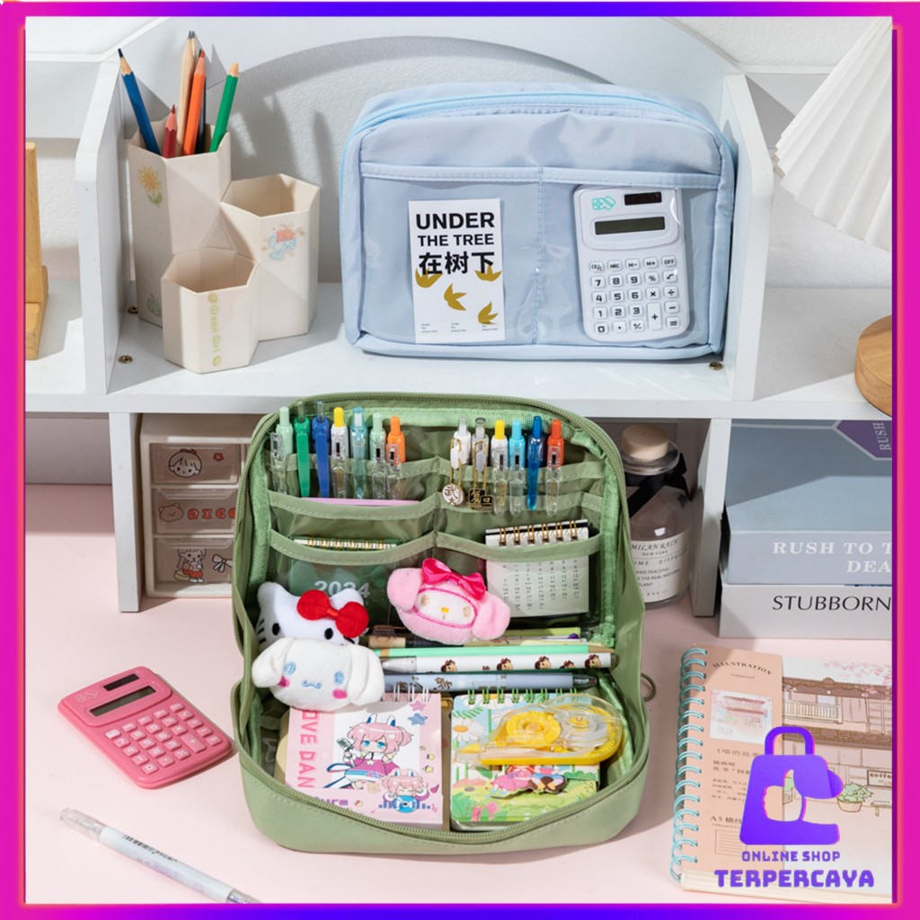 

OST Tempat Pensil 12 Sekat Kotak Pensil Kanvas Model Polos Bahan Kanvas Ukuran Jumbo Pouch Tempat Alat Tulis 90° Kapasitas Besar Perlengkapan Sekolah Kantor 12 Layers