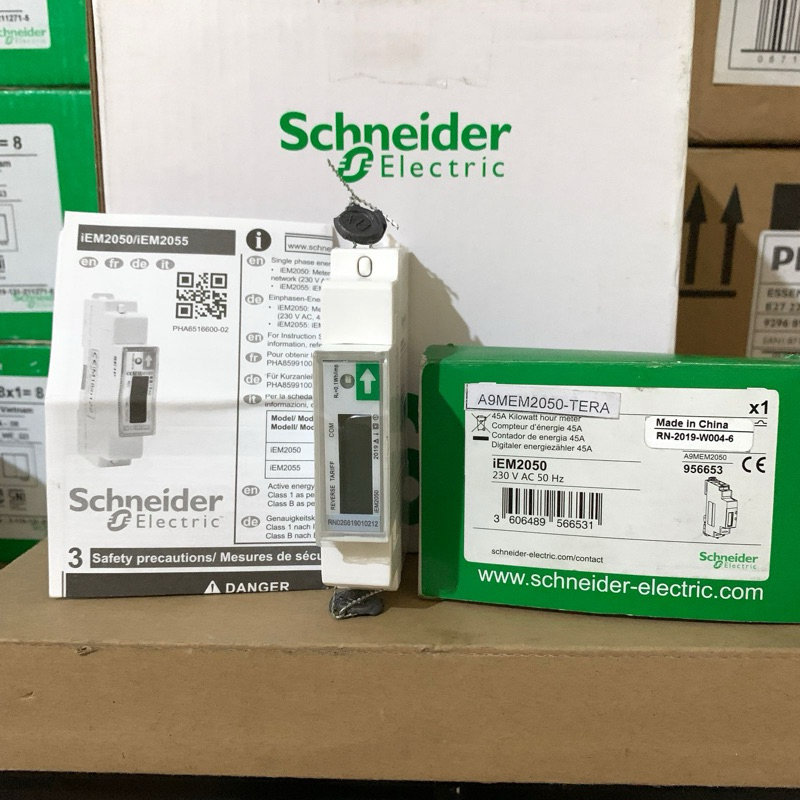 Schneider A9MEM2050-TERA KWh meter 1P iEM2050 230V 45A w/ Modbus