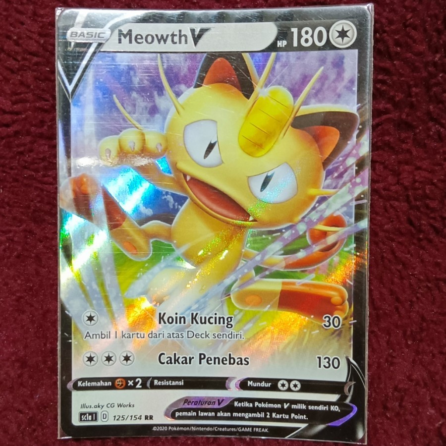 Meowth V RR sc1a - Pokemon TCG Indonesia foil holo
