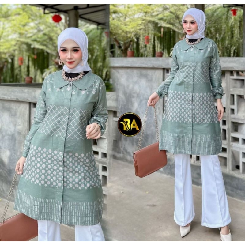 ATASA TUNIK BATIK WANITA TERBARU BAJU BATIK TUNIK JUMBO BAJU FASHION MUSLIM