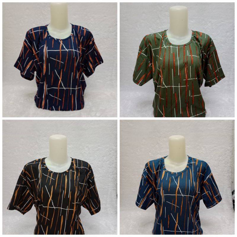 ATASAN/KAOS WANITA JUMBO SIZE LENGAN PENDEK MOTIF BUNGA