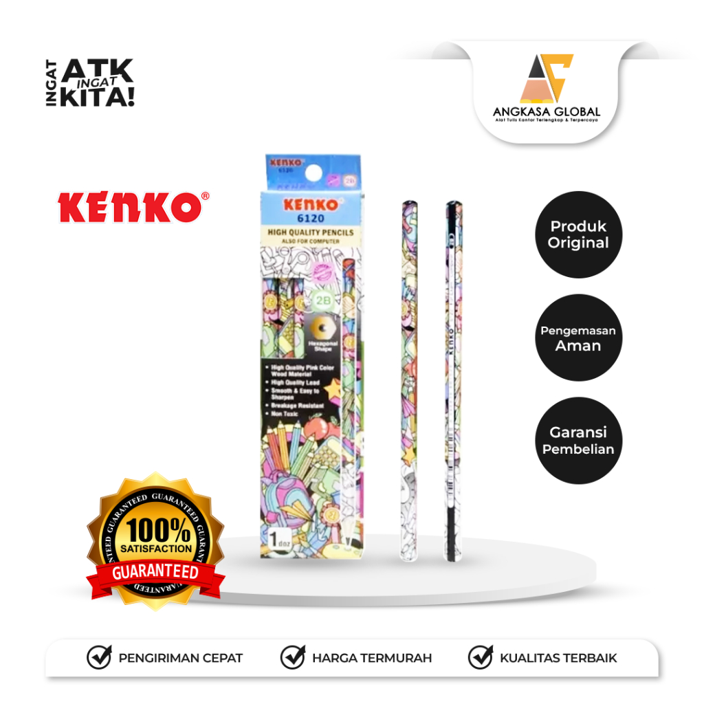 

KENKO PENSIL 2B-6120 DOODLE (1LSN/ 12PCS)