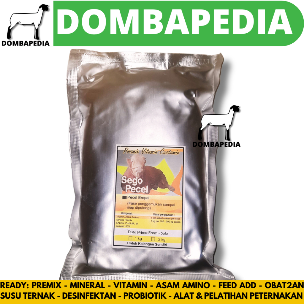 PREMIX SEGO PECEL 1 KG - Premix Sapi Fase Pertumbuhan (Tahu Tempe) dan Penggemukan (Empal)