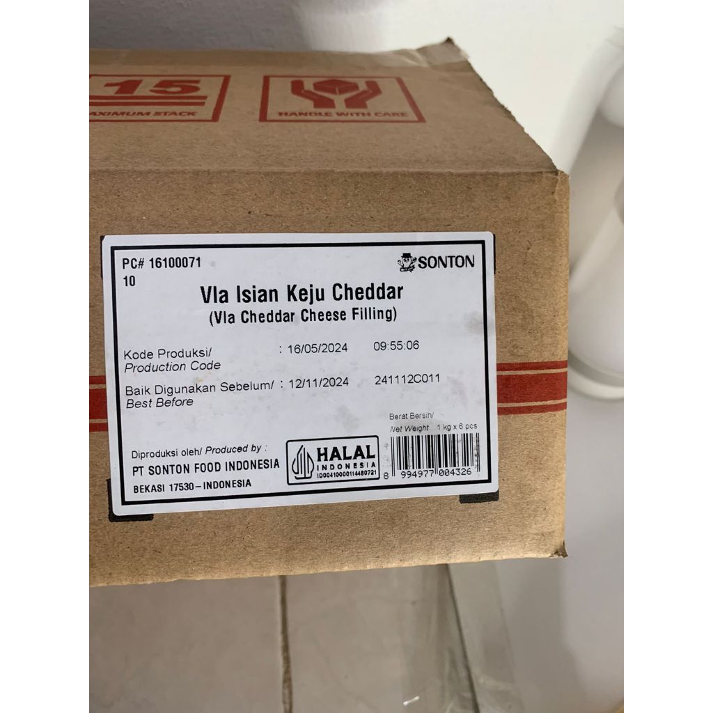 

BgKr Vla isian keju cheddar (Vla cheddar cheese filling) Sonton 1 kg expired 10 okt 2025