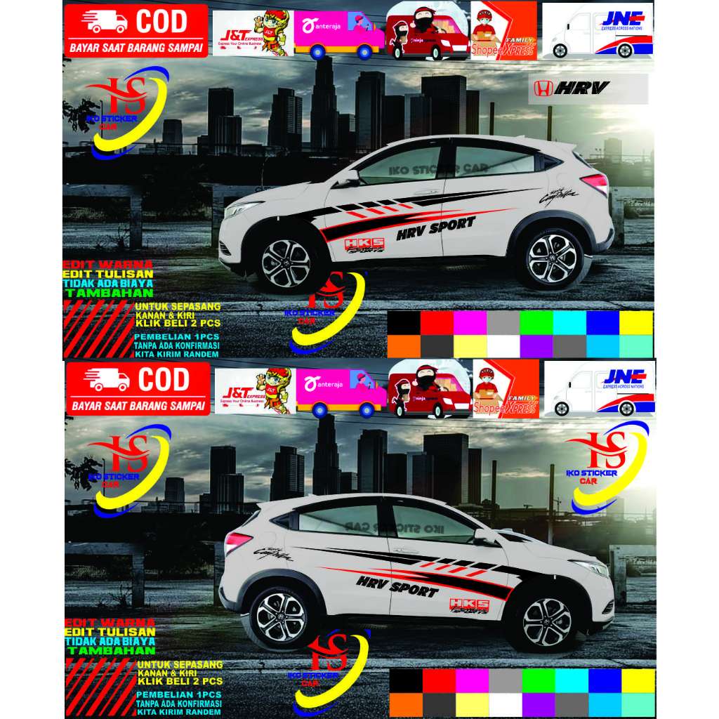 sticker cutting mobil honda hrv sticker list body samping mobil hrv terbaru