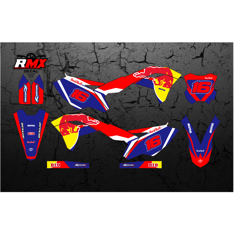 DECAL KX 250 F 2017 FULLBODY (008) DEKAL STIKER KX 250F KXF 2018 2019 2020 HITAM MERAH, KUNING, HIJA