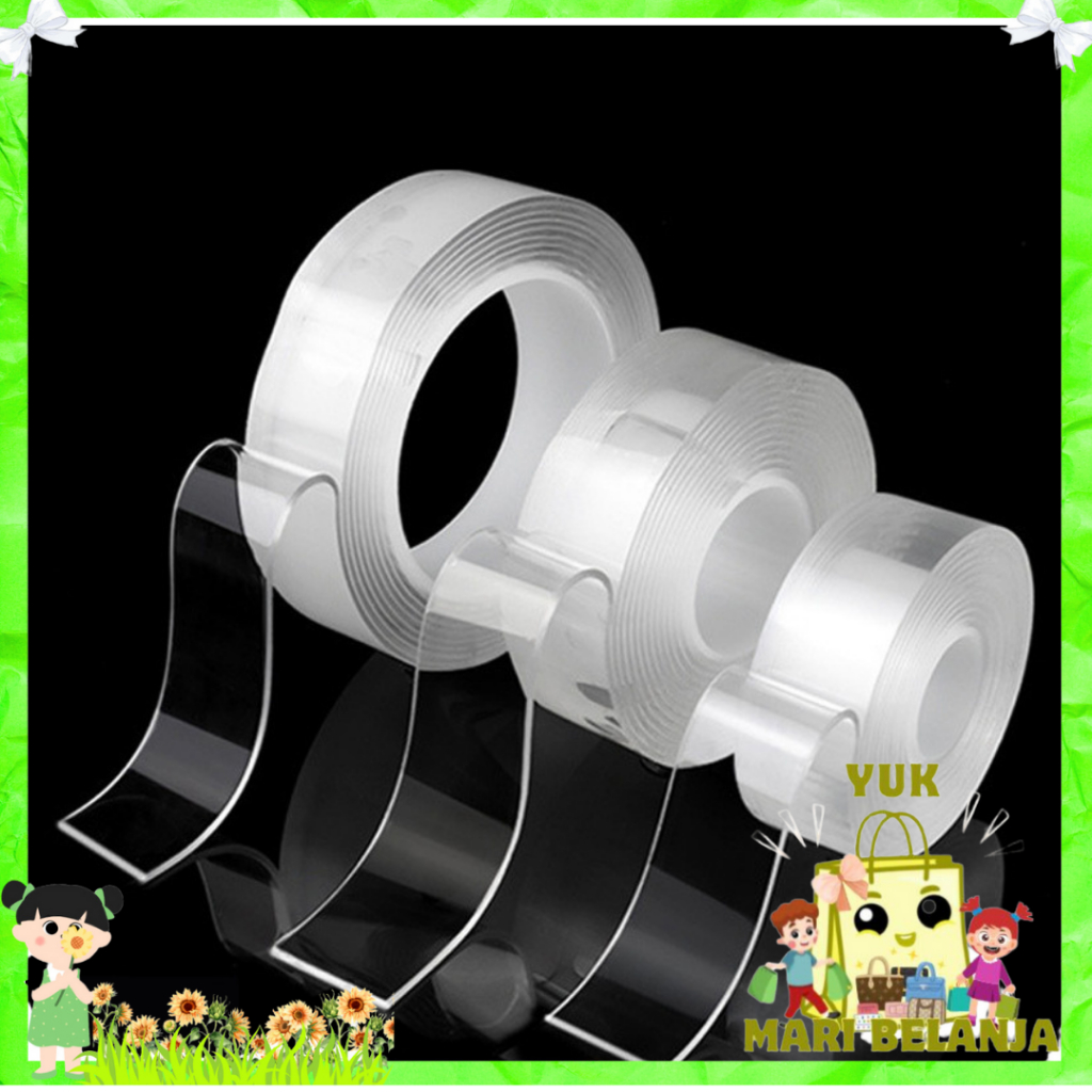 

YMB Double Tape Gel Isolasi Bening 2 Sisi Anti Air Tape Ajaib Multifungsi Perekat Dinding Tembok Tanpa Bekas Selotip Ajaib Super Kuat Waterproof Reusable Murah