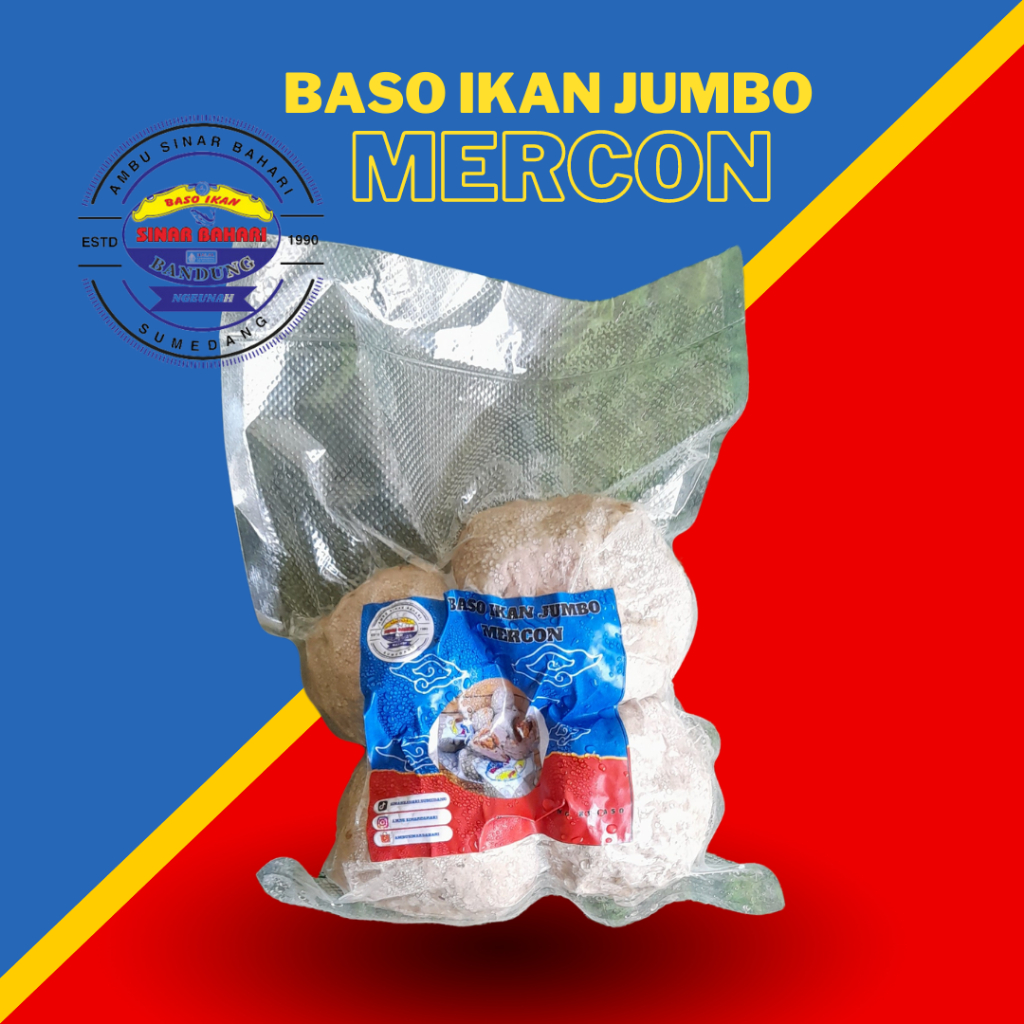 

Baso Ikan Sinar Bahari Bandung Original Ukuran Jumbo Isi Mercon