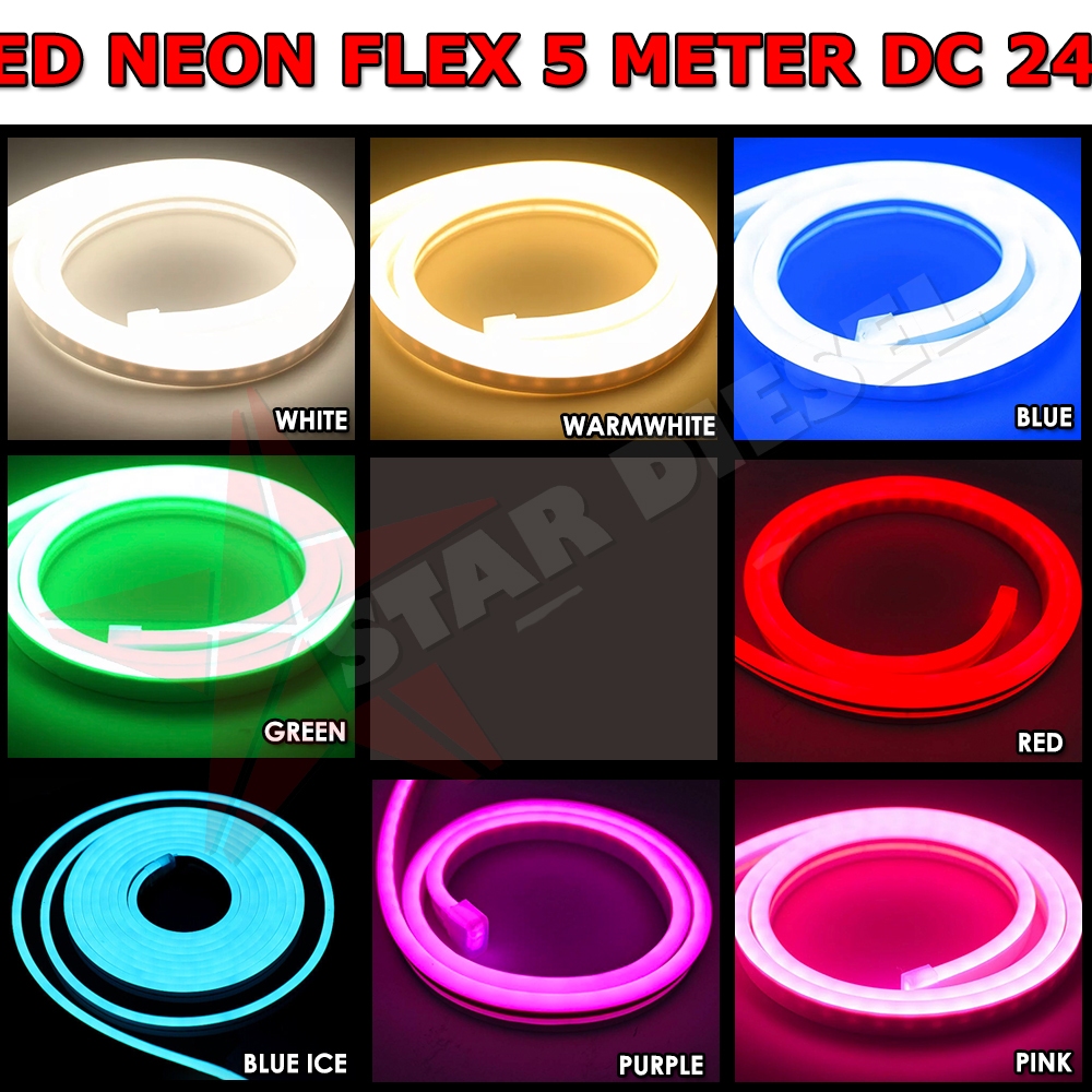 LED NEON FLEXIBLE DC 24V 5 METER LED SELANG NEON FLEX
