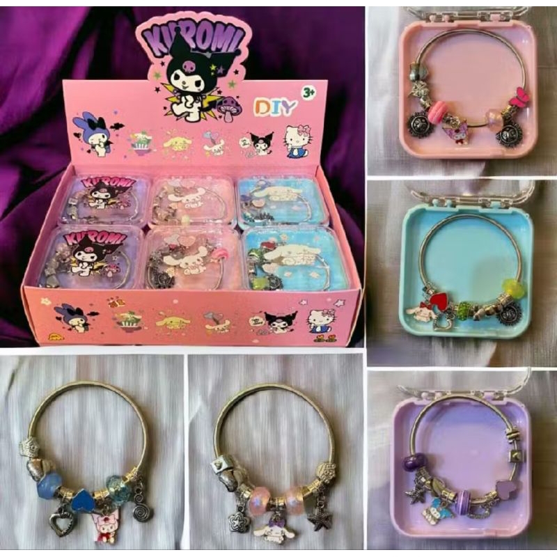 Gelang Pandora Sanrio Anak Titanium Tembaga Gelang Tangan Bracelet With Box Sanrio Karakter