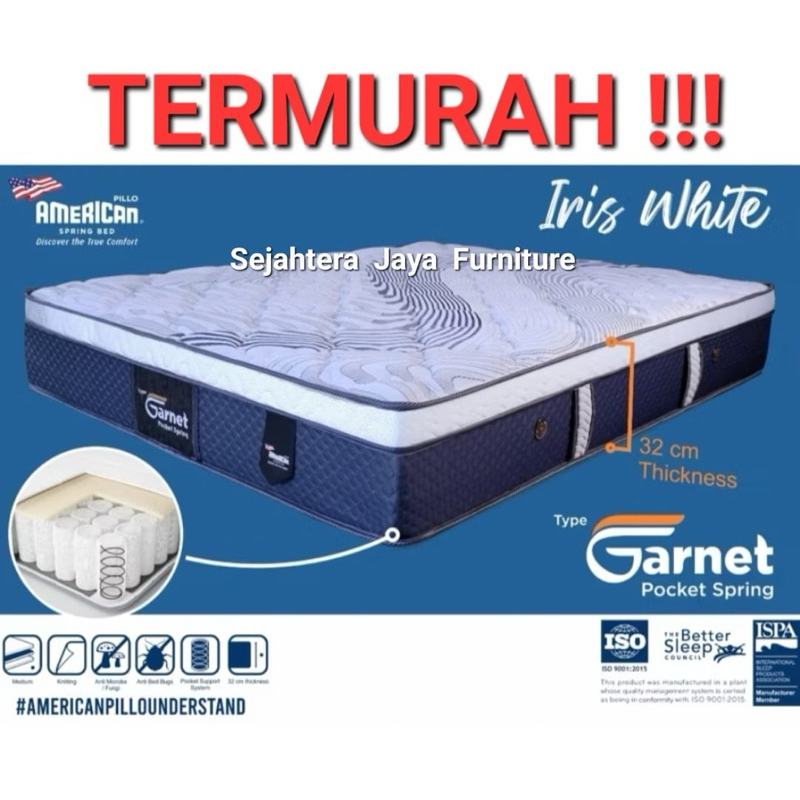 Kasur Springbed American Pillo Garnett Original Plush top