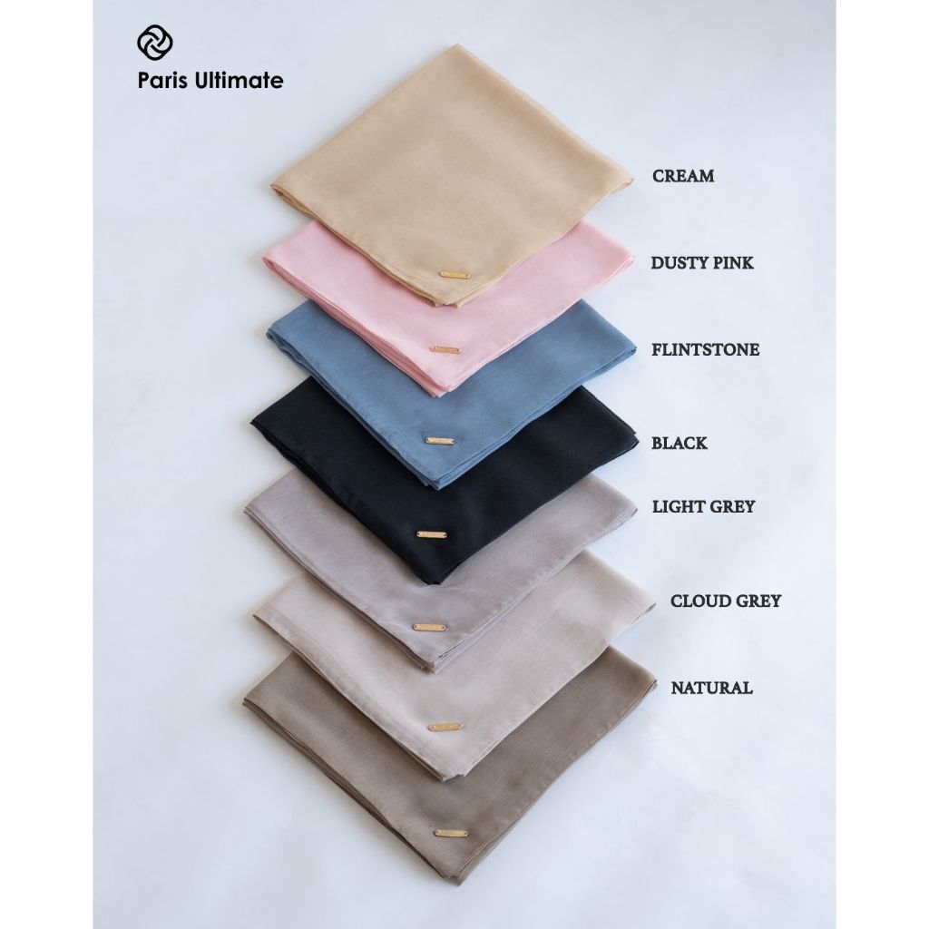 SKYSHOP HIJAB POLOS PARIS ULTIMATE BY DEENAY SIZE 110X110 KERUDUNG SEGIEMPAT MODIS KEKINIAN KONDANGA