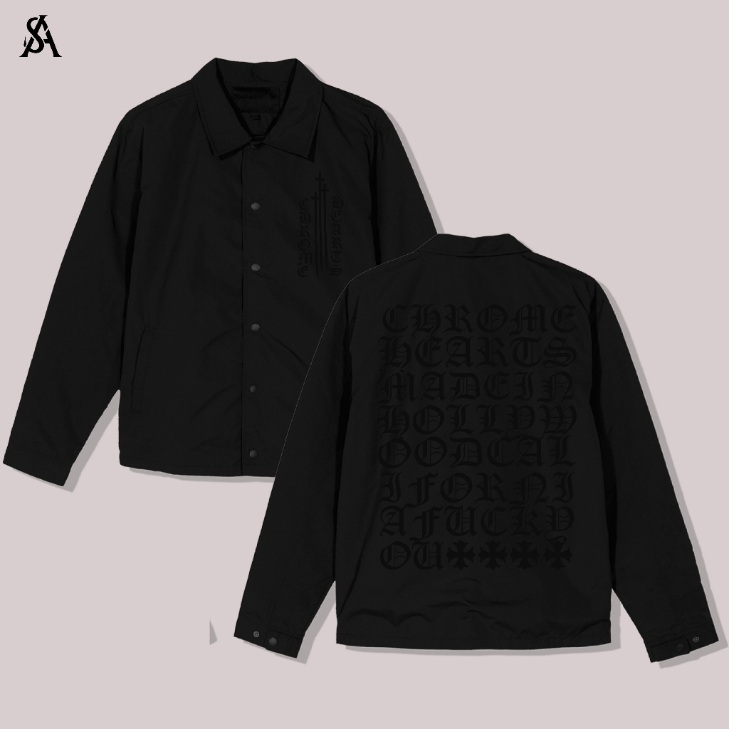 Jacket Coach Crome Heart Black On Black Wind Breaker Manhwa Outfit