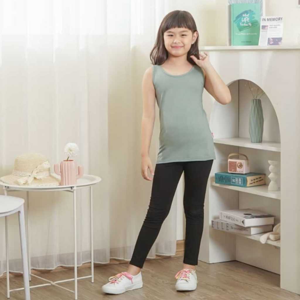 IBEL - Tanktop Anak Cewek Tali Lebar Polos Kaos Singlet Dalaman Baju Anak Cewek Cowok  Usia 3-6tahun