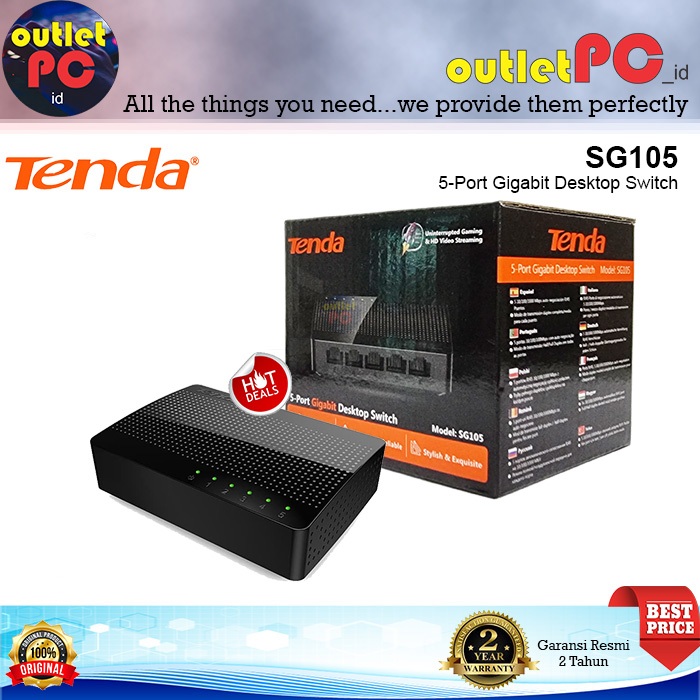 TENDA Switch SG105 5-Port Gigabit Desktop Switch Hub 5 port