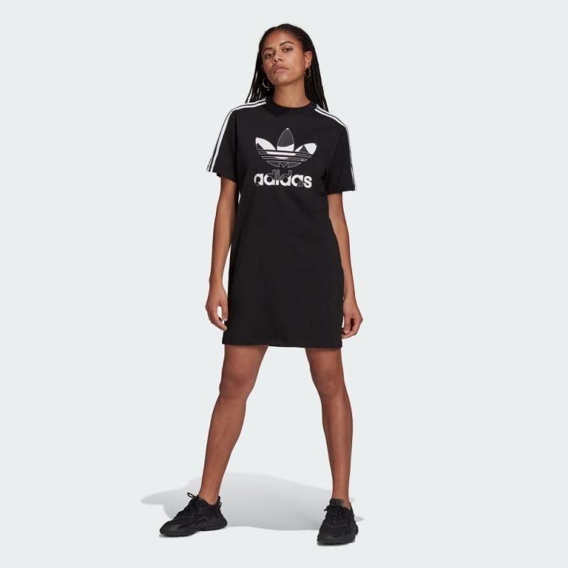 ADIDAS MARIMEKKO TREFOIL PRINT INFILL TEE DRESS H20487