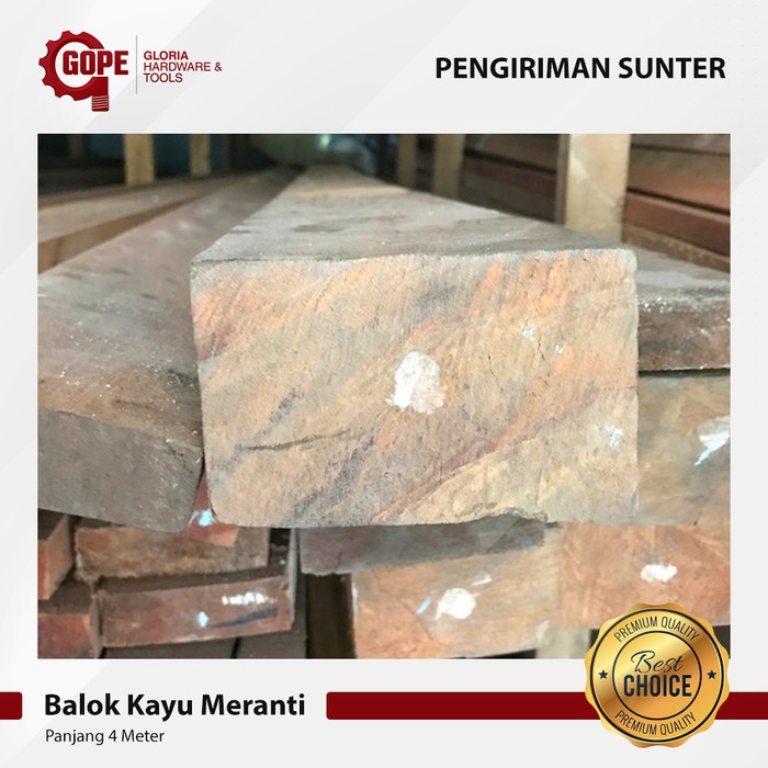 Balok Kayu Meranti Ukuran 8 x 12 (1 Kubik Isi 26 Batang)