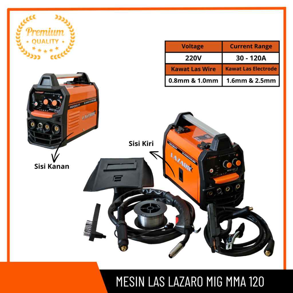 Mesin Trafo Las LAZARO MIG MMA120 LZ Las Inverter Mesin Travo Trapo Listrik Lass Welding Machine Sta