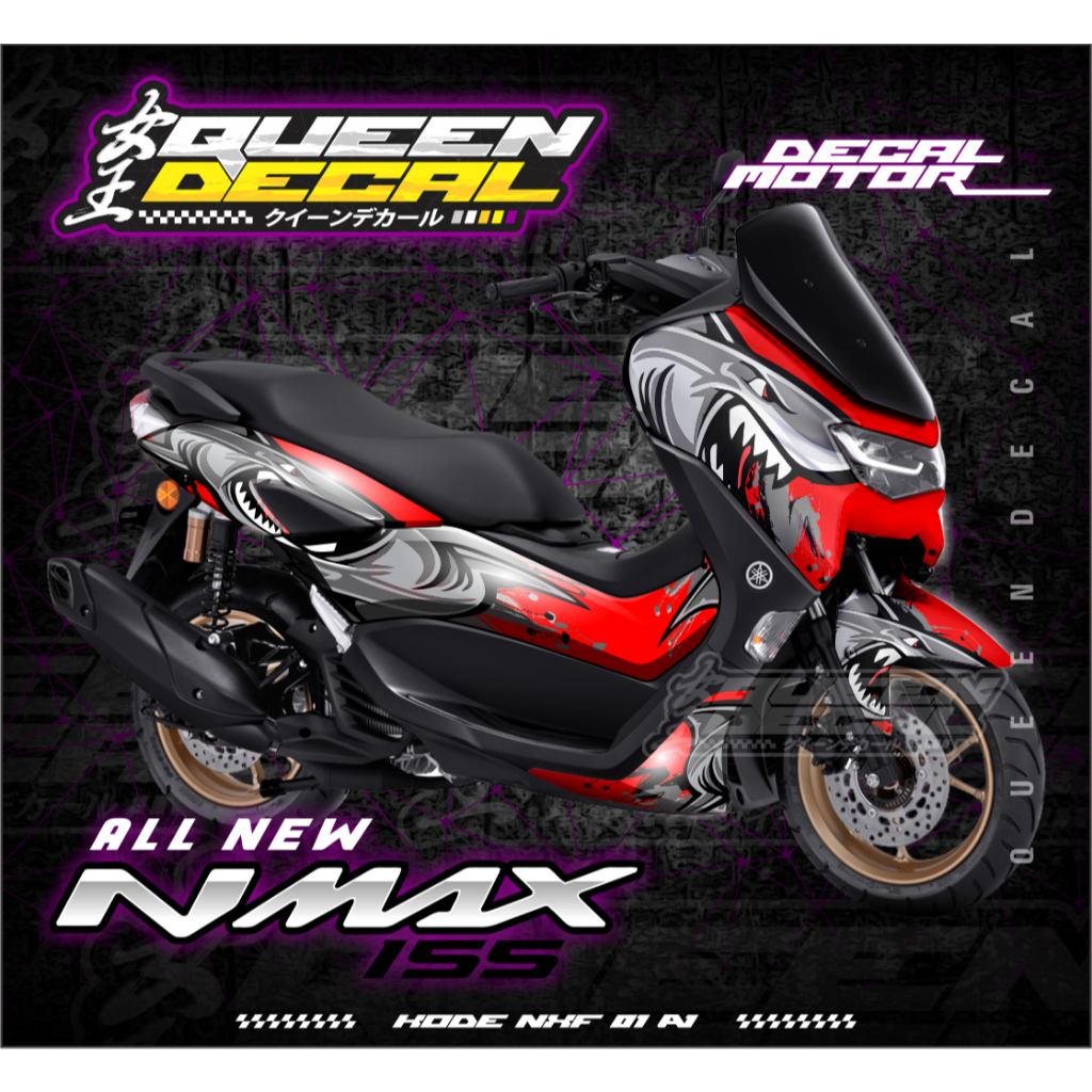 Decal Motor NMAX 2020 FullBody Desain Motif Custom Shark - NXF